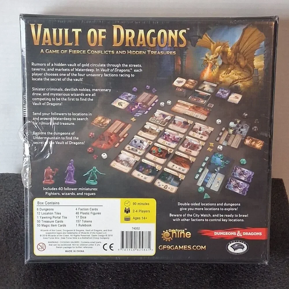 Vault Of Dragons Board Game Gale Force Nine D&D Dungeons & Dragons Role Play NEW